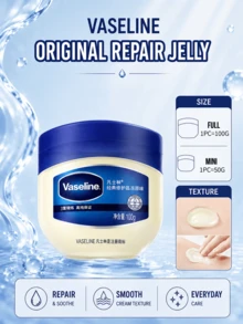 Vaseline Classic Repair Jelly Original 50g/100g, Repairs Dry Hands, Peeling Heels, And Rough Joints, Deeply Moisturizes, Soothes Extremely Dry Skin, Suitable For All Skin Types - 彩色 - 查看 1