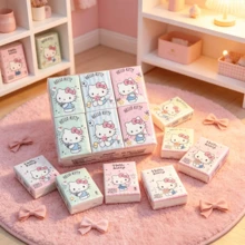 Sanrio 9/18 小包/組 精緻手帕面紙，可愛 Hello Kitty 印花雪紡紙，便攜卡通圖案面紙，適合工作、春夏假期、畢業季、旅行配件、生日禮物、婚禮、餐廳、開學季、畢業季、節日派對等場合 - 卡通 - 查看 3
