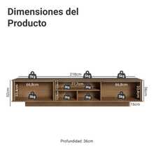 Madesa Agata TV Stand Rack With 2 Doors, Up To 80cm - Multicolor - View 3