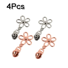 1Pc/2/4Pcs Hollow Flower Shaped Metal Zipper Pulls, Multi-Color Options, Universal Zipper Accessories, Replacement Zipper Pulls For Bags And Clothing - Multicolor - View 21