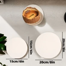 50片圓形蛋糕模具脫模襯紙，吸油烹飪紙，不沾矽膠烘焙墊紙，適用於居家與BBQ氣炸鍋廚房，氣炸鍋襯紙，開學季 - 白色 - 查看 5