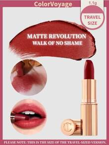 [ 1.1g ]CT Charlotte Tilbury Lipstick Sample, Modern Matte Smooth Pigmented Long-Lasting Portable Versatile Popular Shade Lip Balm - Jalan Tanpa Rasa Malu - 1,1g - View 1