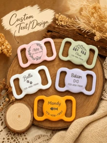 Personalized Pet Apple AirTag Holder For Dog Collar, Engraved Silicone AirTag Case, Dog Collar AirTag Cover, Pet ID Tag Holder, AirTag Dog Tag Accessory - Multicolor 1 - View 1