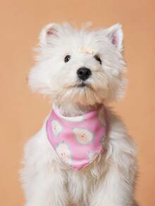 1pc Pet Bandana Soft Fabric Dog Scarf Daily Home Walking Birthday Holiday Decoration Triangle Kerchief - Multicolor - View 3