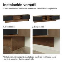 Madesa Lux TV Stand Rack With 2 Doors, Up To 80cm - Multicolor - View 9