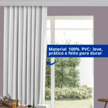 Cortina Corta Luz Trilho Rodiz Blecaute Blackout 2,80 X 1,80 - Bege - Visão 6