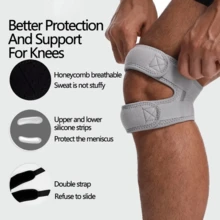 1pc Adjustable Sports Knee Support With Dual Patella & Patellar Tendon Support Pad, Open-Style Knee Brace - Multicolor - View 2