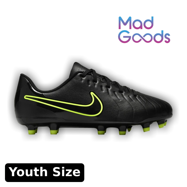 Nike Nike Tiempo Legend 10 Club MG Grade School 'Black Volt' (Unisex) Black/Volt DV4352-001 Autumn New - 黑色 - 查看 1
