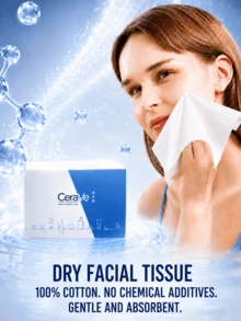 CeraVe 適樂膚綿柔巾(30張),3pcs，純棉乾紙巾,乾濕兩用,日常及卸妝護理,超柔軟質地，適合敏感/脆弱肌膚 - 棉柔巾-Set-3pcs - 查看 3