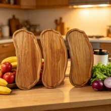 The Food Tray Made Of Moist Logs Is Suitable For Holding Sushi, Snacks, Fruits, Refreshments And Other Delicacies. Its Appearance Is Simple And Attractive, Creating A Natural Healing Dining Atmosphere, And Making Every Dish More Exquisite. - Maroon - View 3
