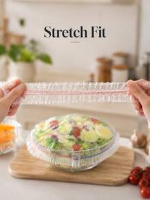300PCS Disposable Elastic Bowl Covers, Stretch Food Covers For Plates, Bowls, Fruits, Salads And Leftovers, Clear Plastic Wrap Covers, Kitchen Storage Covers, Food Packaging Covers For Home, Picnic, Party And Daily Use - View 9