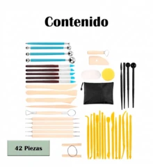 Vmingo Kit 42 Pcs Ceramic Tool Clay Molding Decorating Sculpture Modeling Engraving - Black - View 2
