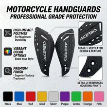 Universal Off-Road Motorcycle Handguards, Carbon Fiber Appearance Handlebar Covers, Windproof & Anti-Fall Protection, Suitable For Off-Road Motorcycles, ATVs, Mountain Bikes Modification Accessories - A - View 1