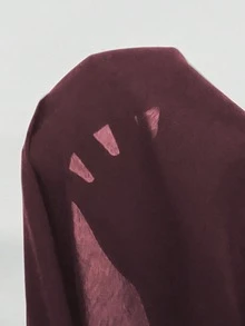 女士V领小丑腰带衬衫，女士新款复古休闲宽松长袖系带衬衫（春季款） - 酒紅色 - 查看 6
