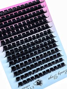 14 Filas de Racimos de Pestañas Postizas Segmentadas 160D, Gran Capacidad 168 Racimos Rizo DD Grueso y Voluminoso 10-18mm, Extensiones de Pestañas DIY para Principiantes, Adecuado para Uso Doméstico, Estilo Versátil para Desplazamientos y Fiestas - DD - Ver 2