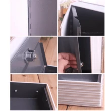 1pc Creative Book Safe, Key Lock Hidden Bedside Safe, Black Small/Medium/Large Sizes, Creative Simulated Small Storage Box, Suitable For Office, Bedroom And More - Black - View 9