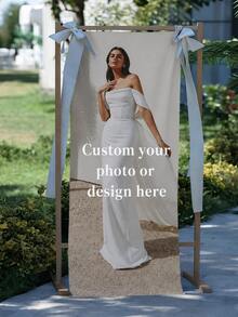 1pc Customizable Multi-Size Welcome Banner - Personalized Name/Date/Text, Event Decor, Create Festive Atmosphere, Easy To Set Up, Durable Banner Fabric, Perfect For Weddings, Birthdays, Baby Showers And Various Occasions, Suitable For Pregnant Women - Multicolor - View 1