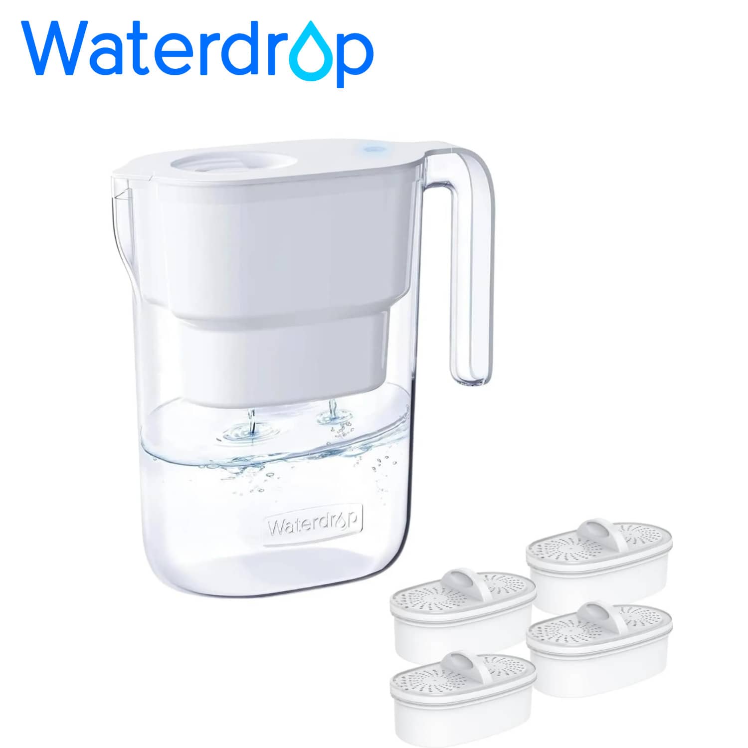 Pitcher Water Filters & Water Filter Cartridges - White + 3 Filters - View 1