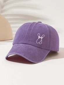 1pc Fashionable Minimalist Washed Baseball Cap With "Bowling Ball" Print Pattern, Gift For Family And Friends, Essential Fashion Item For Men And Women Suitable For Outdoor Sports - Washed Cap - View 11