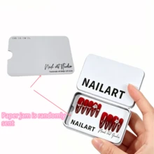 1pc Wearable Nail Art Empty Box With Metal Sticker, Portable Rectangular Tin Box For Storing Fake Nails And Nail Art Supplies - Multicolor - View 4