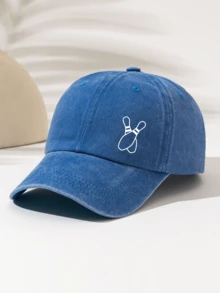 1pc Fashionable Minimalist Washed Baseball Cap With "Bowling Ball" Print Pattern, Gift For Family And Friends, Essential Fashion Item For Men And Women Suitable For Outdoor Sports - Washed Cap - View 15