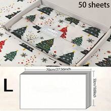 10/30/50 Sheets Christmas Tissue Wrapping Paper With Tree, Snowflake, Firework Patterns, Box Filler, Party Decor, Xmas Decoration, Gift Wrapping Supplies, Holiday Decorations, Festive Design, Decorative Wrapping - View 10