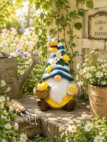 Lemon Gnome Statue, Resin Garden Decor, Summer Outdoor Ornament, Yard Lawn Decoration, Farmhouse Style Home Decor, Rustic Small Figurine, Spring Garden Gift - Collector's Edition - View 8