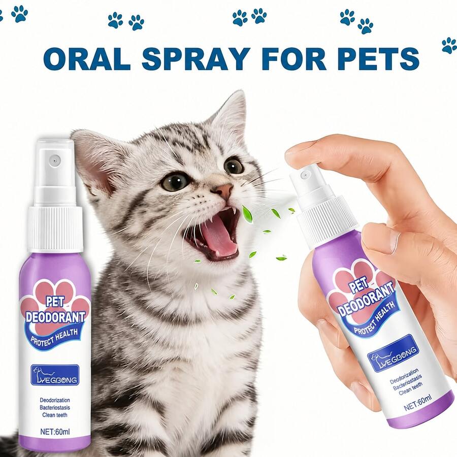 YEGBONG Pet Breath Freshening Spray, No Need To Brush Your Teeth, Quickly Remove Dog And Cat Bad Breath, Clean Teeth, Gentle Formula, Daily Use Pet Mouth Spray - 60ml - View 1