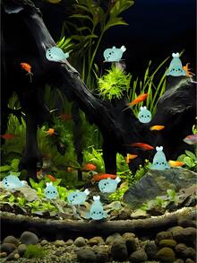 100/50/20/10/1pc Mini Blue Seal Resin Model, Glow-In-The-Dark Ocean Style, Cute Small Gift, Suitable For DIY Garden Decor, Fish Tank Accessories, Car Ornament, Desk Decoration, Birthday Party Decoration - Multicolor - View 4