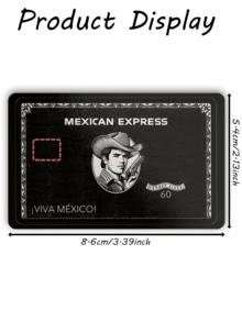 1/2/4/5/10入 墨西哥牛仔信用卡貼紙保護套，Mexican Express Long Live Party 生日禮物，PVC材質 防指紋 耐用 防刮耐磨，適合男士、女士、情侶，小晶片卡、銀行卡裝飾貼紙，信用卡、會員卡、交通卡、學生校園卡DIY - A款 - 查看 13