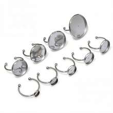 10pcs Stainless Steel Gold Color Adjustable Ring Settings Fit 6-25mm Glass Cabochon Blank Base Tray DIY Jewelry Making Accessories - Ring Blank Base - View 2