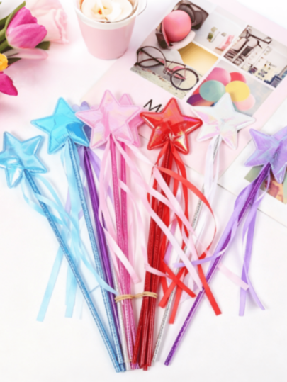 20/10/1 魔杖套組，閃亮星星仙女魔杖，派對禮物，PVC 材質 - 適合復活節、聖誕節、感恩節、生日、婚禮、週年慶祝 - 主題派對拍照道具，適用於 Cosplay 和慶祝活動
