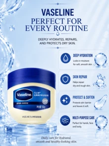 Vaseline Classic Repair Jelly Original 50g/100g, Repairs Dry Hands, Peeling Heels, And Rough Joints, Deeply Moisturizes, Soothes Extremely Dry Skin, Suitable For All Skin Types - 彩色 - 查看 9