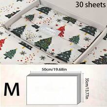 10/30/50 Sheets Christmas Tissue Wrapping Paper With Tree, Snowflake, Firework Patterns, Box Filler, Party Decor, Xmas Decoration, Gift Wrapping Supplies, Holiday Decorations, Festive Design, Decorative Wrapping - View 14