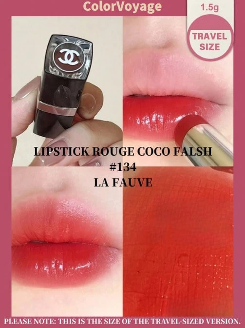 [Travel Size-#134-1.5g] Chanel Rouge Allure 134 La Fauve 1.5g Matte Warm Red-Brown Shimmer Lipstick - #134 - View 1