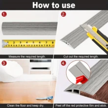 1pc 1m/39.37inch PVC Self-Adhesive Transition Strip - 1cm Height Difference Floor Transition Strip Width 5cm Sleek Design For Home And Office Decor - A - View 12