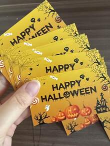 60/20pcs Halloween Theme Party Scratch Cards, Halloween Theme Greeting Cards - Cards With Pumpkin, Bat And Spider Patterns, Includes Scratch Film, Gift Raffle Tickets, Halloween Atmosphere Props, Theme Party Game Props, Suitable For Family Gathering Raffle Events, Holiday Party Props - Multicolor - View 5