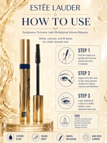 Estée Lauder 雅詩蘭黛 Sumptuous Extreme 睫毛膏 (2.8ml/8ml)，防水、防暈染、持久不褪色、捲翹、加長、豐盈、不結塊，日常妝容 - 黑色 - 查看 11