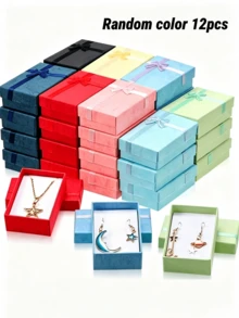 Jewelry Gift Box (6/12 Pieces) In Black And Red With Lid And Bow, For Weddings, Birthdays, Anniversaries, Party Gift Boxes, Jewelry Packaging Boxes, Suitable As A Teacher Gift Box Or Back-To-School Season Gift Box - Gift Boxes - View 8