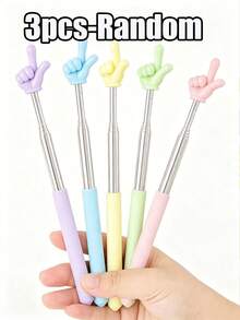 12/6/3/1pc Telescopic Teaching Rods, Accurate Finger Pointing Reading Guidance Tool, Durable ABS+Metal Adjustable Length Non-Slip Handle, Lightweight For Teachers, Kids, Classroom, Homeschool, Back To School Gift, Improves Focus & Prevents Myopia - Multiple Colors and Styles - View 20