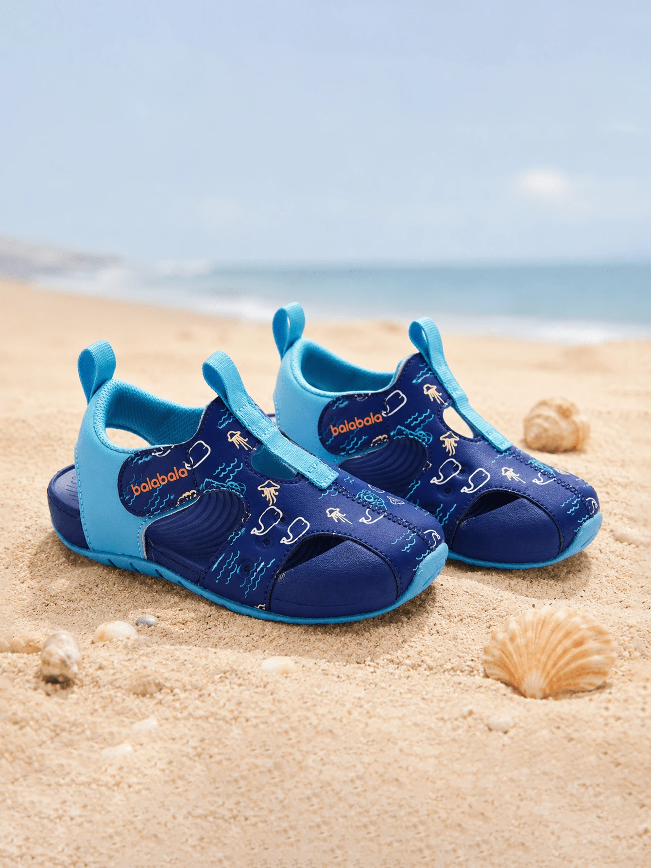 Balabala Kids Sports Sandals Boys And Girls Summer Breathable Non-Slip Comfortable Beach Shoes Purple