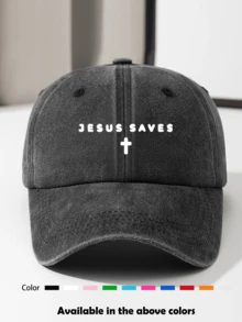 1pc Vintage Print Washed Distressed Soft Top Baseball Cap Unisex Travel Sun Protection Baseball Cap Dad Hat, Suitable For Daily Wear And Clothing Matching - Q - View 34