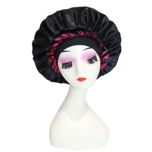 CONFLASS Bohemian Style Ruffle Double Layer Satin Sleep Bonnet, Soft Luxurious Reversible Silk Satin Hair Cap, Elastic Curly Hair Nighttime Hair Protection Cap - Multicolor - View 15