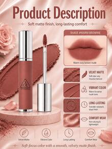 3CE HAZY LIP CLAY#WARM BROWNIE 4g，質地滑順不乾燥，顯色度高可疊加，適合黃色與白色膚色 - #WARM BROWNIE - 查看 8