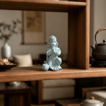 青銅色哈奴曼神像雕像，樹脂材質，居家裝飾，客廳辦公室裝飾，桌面擺飾，汽車裝飾 - 砂岩猴神 - 查看 6