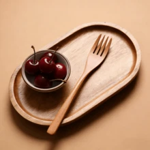 The Food Tray Made Of Moist Logs Is Suitable For Holding Sushi, Snacks, Fruits, Refreshments And Other Delicacies. Its Appearance Is Simple And Attractive, Creating A Natural Healing Dining Atmosphere, And Making Every Dish More Exquisite. - Maroon - View 11