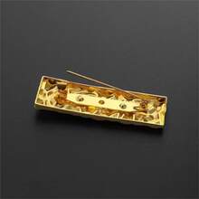 1/3pcs Luxury Geometric Rectangular Brooch, Vintage Hammered Texture Pin, Suit Coat Scarf Decorative Buckle, Minimalist Clothing Accessory - A - View 7