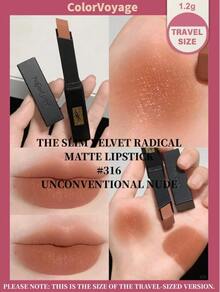 Travel Size - 1.2g - #316/#312: YSL Slim Matte Lipstick, Velvet Matte Texture, Warm Red Pear Tone, Luxurious Elegant, Suitable For Daily Commute - #316 - View 1