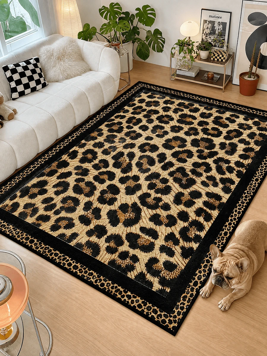 1pc Black & Brown Leopard Print Doormat, Small Rug, Welcome Mat, Carpet, Floor Mat, Outdoor Doormat, Kitchen Rug, Home Decor, Front Door Mat, Area Rug, Outdoor Mat, Home Decor, Area Carpet, Garden Carpet, Washable Rug - Multicolor 2 - View 1