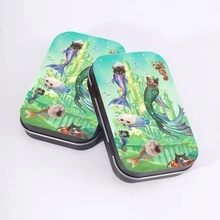 1個錫製小金屬盒，附蓋金屬盒，印有貓咪抓魚圖案，便攜收納盒，居家裝飾，節日禮物 - 查看 8